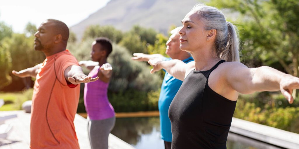 Group feels balanced during outdoor exercise and benefits from bioidentical hormone replacement