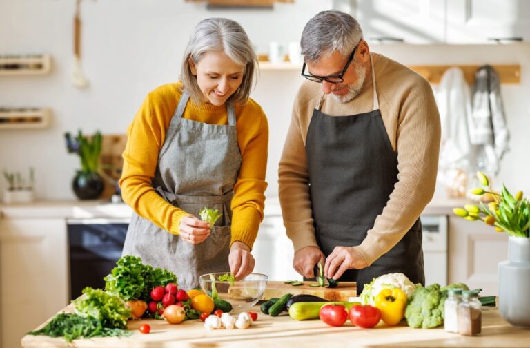 Couple cooking fiber-rich foods to improve microbiome
